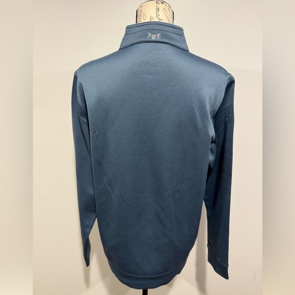 Hickey Freeman 1/4 Zip Pullover Striped Long Sleeve Mens Size Small Blue - Picture 5 of 10
